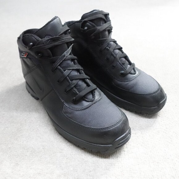 Vintage Nike ACG Sneakers 12 Black Leather Speed Hooks 2003 - Picture 3 of 8